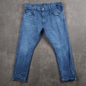 Polo Ralph Lauren Mens Blue Wash‎ Denim Jeans 38x30 Straight Leg Cotton Blend